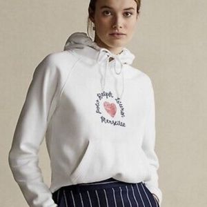 POLO RALPH LAUREN Women’s M Heart Marseille Logo Fleece Sweatshirt
